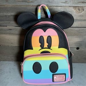 Loungefly pastel Mickey Rainbow mini backpack🌈